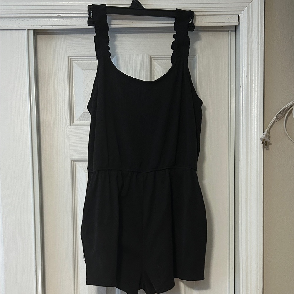 Women Black Ruffled Jumpsuit